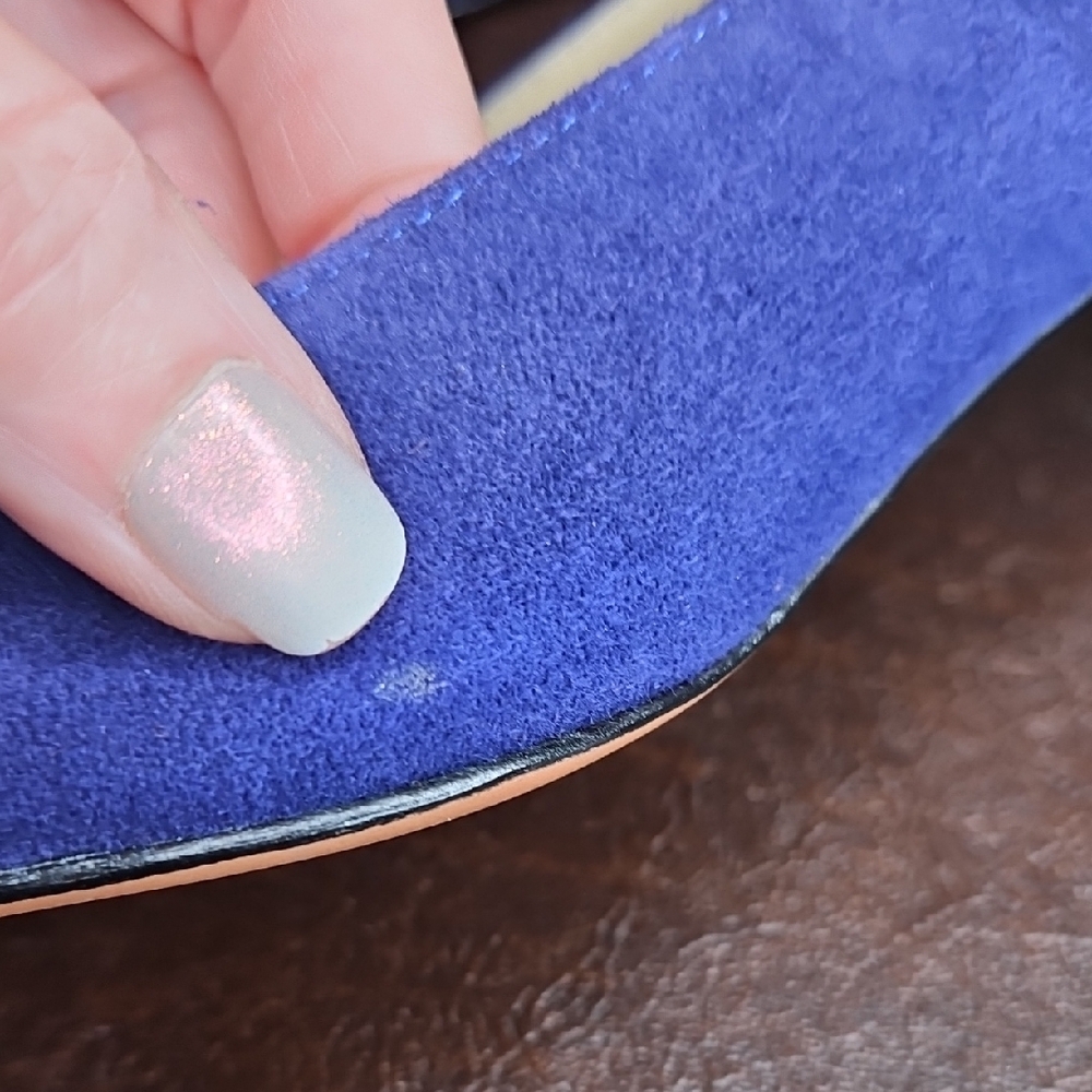 Prada Blue Suede Kitten Heels - Picture 6 of 12